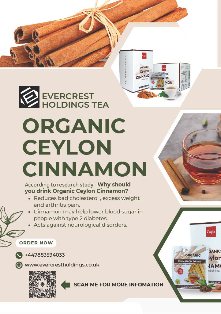 Organic Ceylon Cinnamon Tea by Evercrest Holdings Ltd!